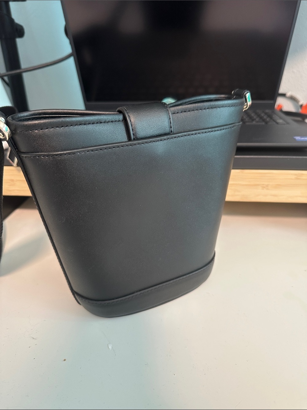 kate spade Black Bucket Crossbody with Gold-Tone Emblem - Picture 2 of 9